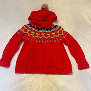 Mini Boden Red Patterned Kids Sweater